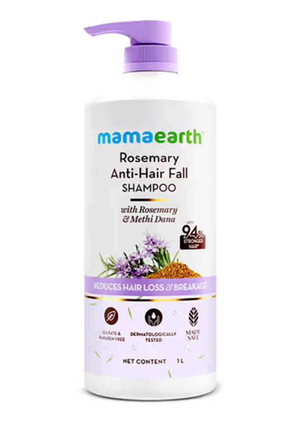Rosemary Anti-Hair Fall Shampoo with Rosemary & Methi Dana for Reducing Hair Loss & Breakage