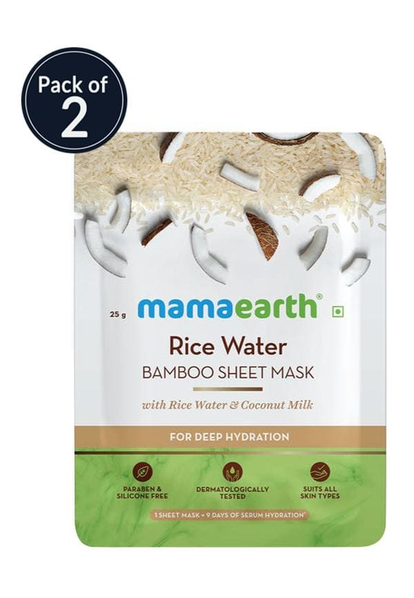 Rice Water Bamboo Sheet Mask With Rice Water & Coconut Milk For Deep Hydration