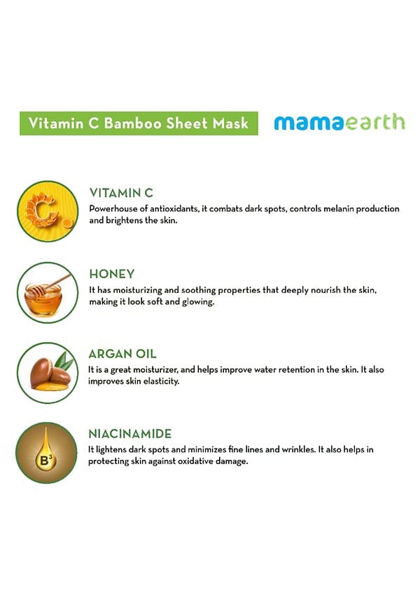 Vitamin C Bamboo Sheet Mask With Vitamin C & Honey For Skin Illumination – thumbnail 3