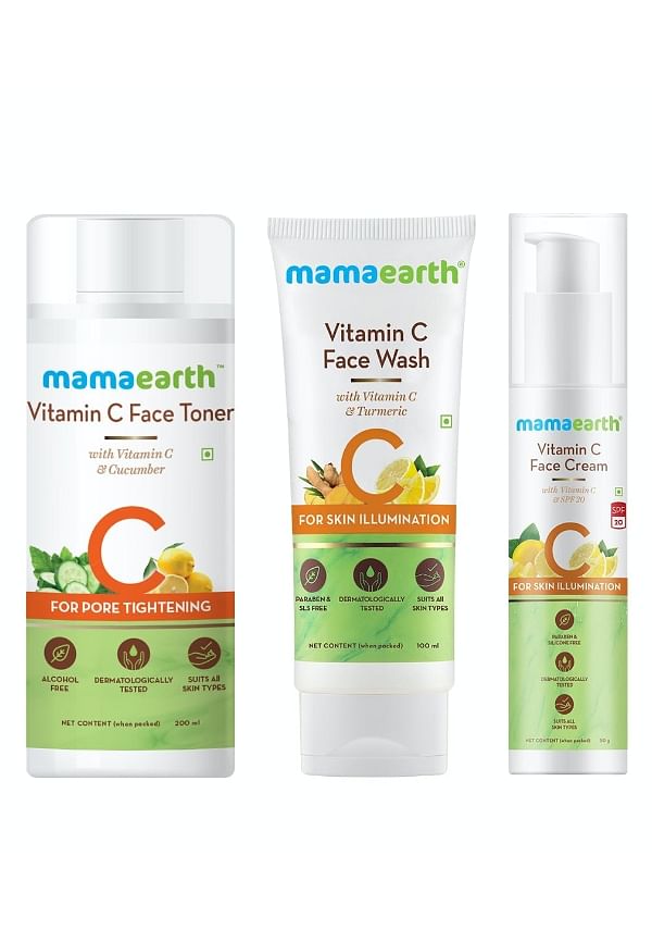 Vitamin C Face Wash + Vitamin C Face Toner + Vitamin C Face Cream