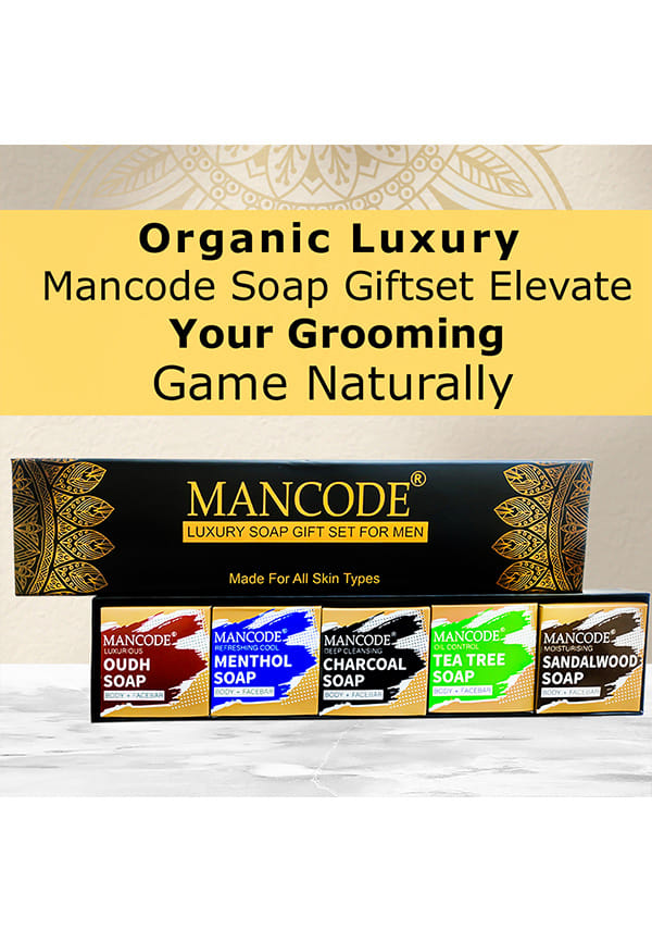 Luxury Methoal, Charcoal, Oudh, Sandalwood, Tea Tree Soap Gift Set – thumbnail 3