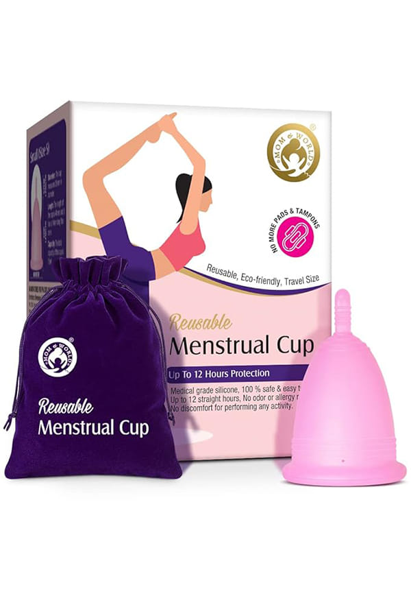 Reusable Menstrual Cup For Women, 100% Medical Grade Silicone, Odor and Rash Free, No leakage (Medium)