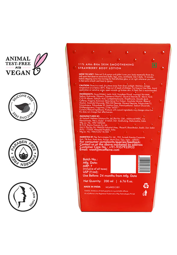 11% AHA-BHA Skin Smoothening Strawberry Body Lotion – thumbnail 6
