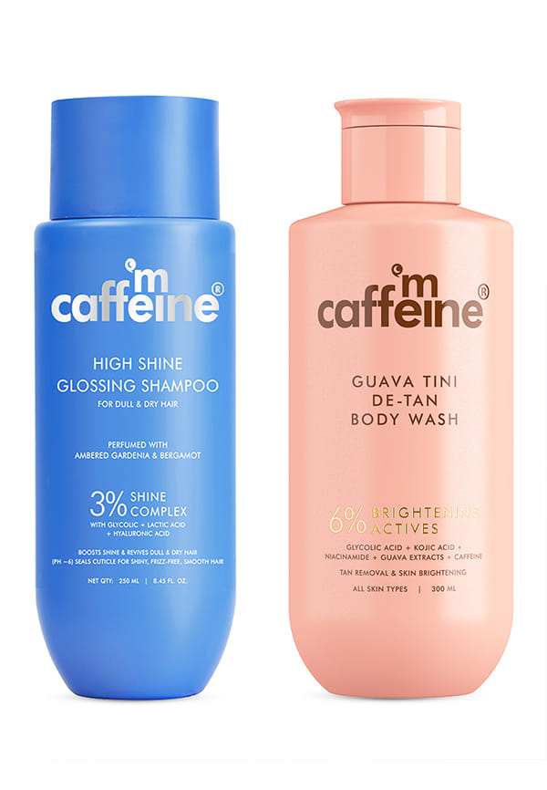 High Shine Glossing Shampoo with 3% Shine Complex - With Glycolic Acid & Hyaluronic Acid for Smooth, Frizz-Free Hair + Guava Tini De-Tan Body Wash |Reduces dark spots & evens skin High Shine Glossing Shampoo with 3% Shine Complex - With Glycolic Acid & Hyaluronic Acid for Smooth, Frizz-Free Hair + Guava Tini De-Tan Body Wash |Reduces dark spots & evens skin