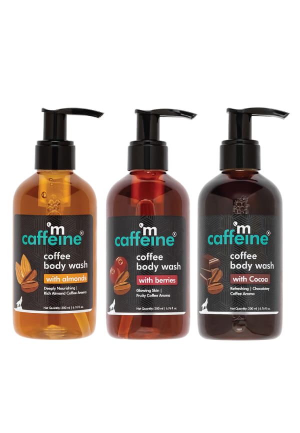 Coffee Body Wash With Berries, Body Wash With Cocoa & Body Wash With Almond Coffee Body Wash With Berries, Body Wash With Cocoa & Body Wash With Almond