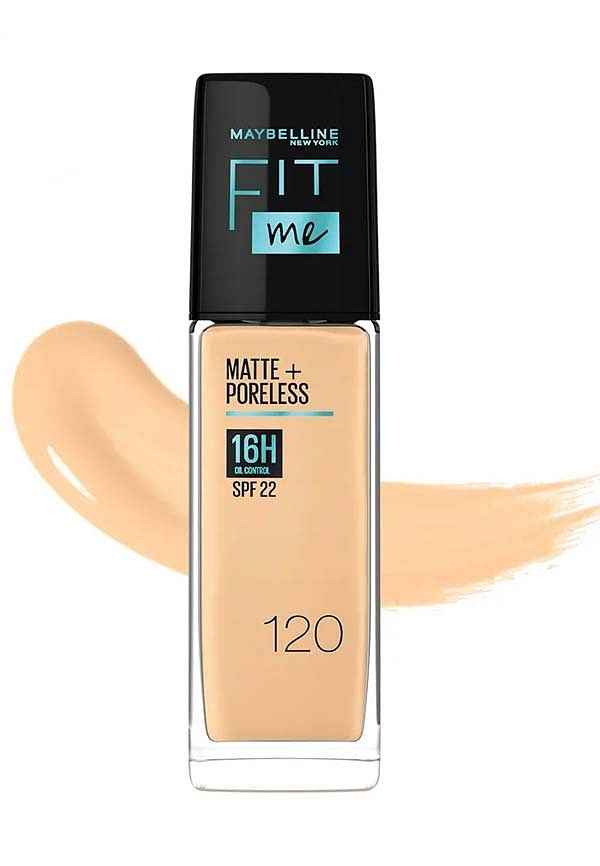 Maybelline New York Liquid Foundation, Matte & Poreless, Full Coverage  Blendable Normal to Oily Skin, Fit Me, 128 Warm Nude, 18 ml