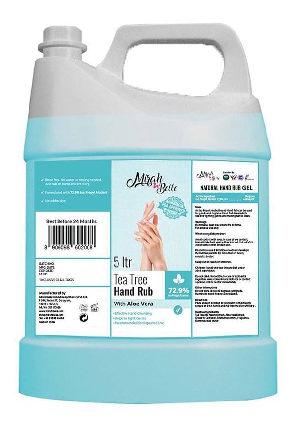 Tea Tree, Aloe Vera - Hand Rub Sanitizer Gel Can