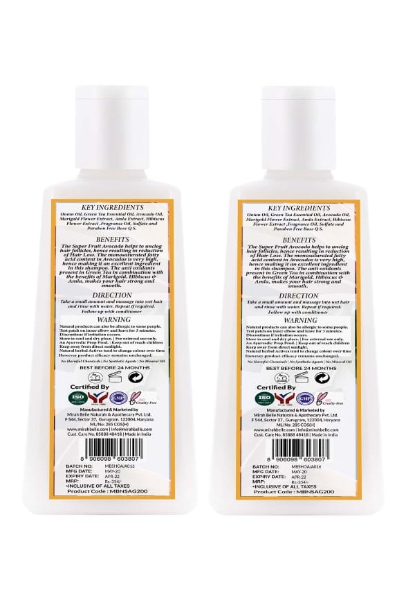 Organic & Natural - Onion - Avocado - Green Tea Shampoo For New Hair Growth – thumbnail 2