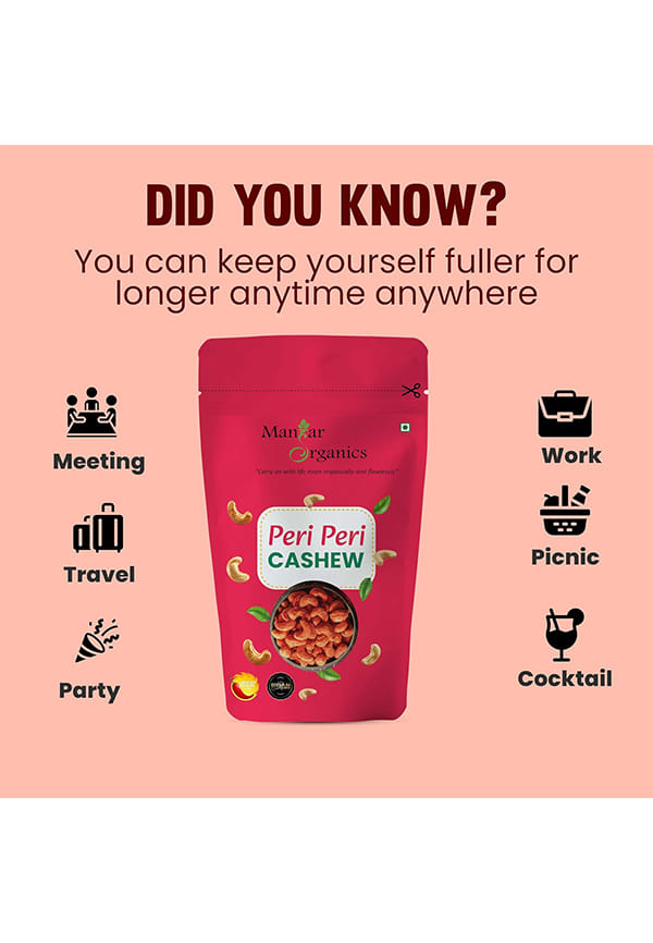 Peri Peri Cashews – Spicy & Crispy Roasted Cashews | Gourmet Snack | High Protein & Fiber – thumbnail 5