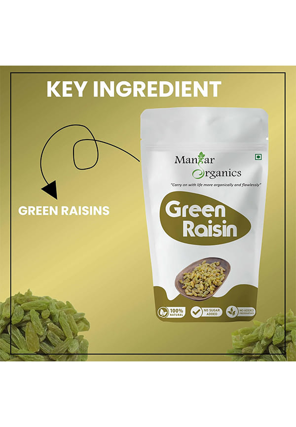 Green Raisins (Kishmish) Jar | Dried Seedless | Super Long Raisins | Nutritious | Rich in Iron & Vitamin B – thumbnail 3