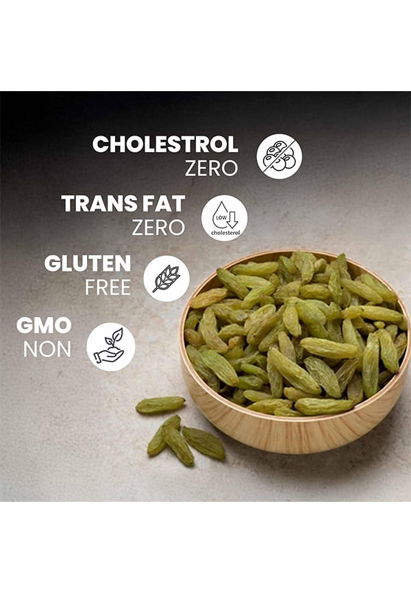 Green Raisins (Kishmish) Jar | Dried Seedless | Super Long Raisins | Nutritious | Rich in Iron & Vitamin B – thumbnail 4