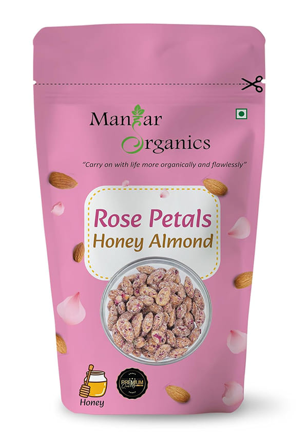 Almonds with Honey & Rose Petals – Gourmet Sweet Treat | Healthy Snack | Rich in Nutrients