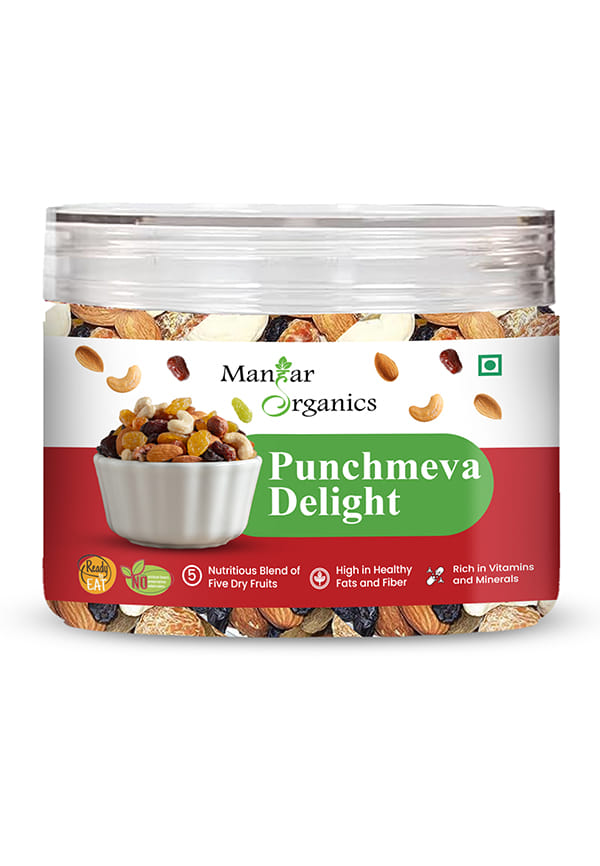 Panchmeva Delight, Jar - Almonds, Cashew, Green Raisins, Black Raisins, Dried Dates | Dry Fruits Mix