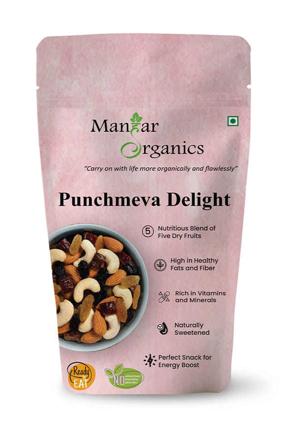 Panchmeva Delight, Jar - Almonds, Cashew, Green Raisins, Black Raisins, Dried Dates | Dry Fruits Mix