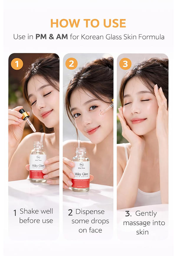 Milky Glow Face Serum, Korean Glass Skin Glowing Effect – thumbnail 4
