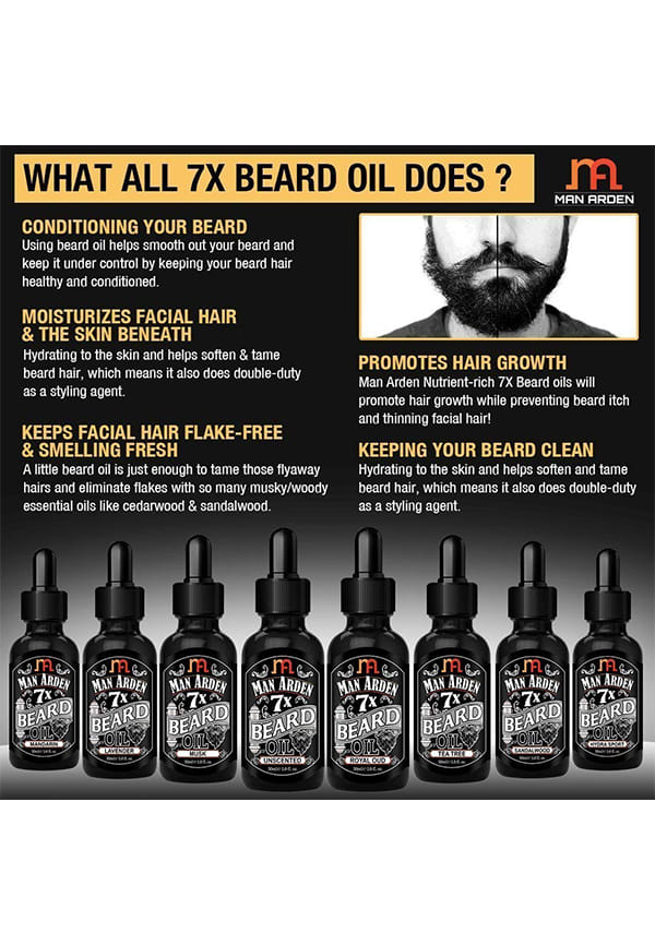 Man Arden 7X Beard Oil (The Woods) - 7 Premium Oils Blend Supports Beard Growth & Nourishment – thumbnail 4