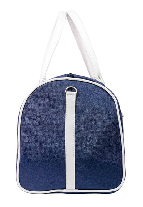 "The Abloom Azure" PVC Leather Travel Dual Tone Duffle Bag (Blue & White) – thumbnail 2