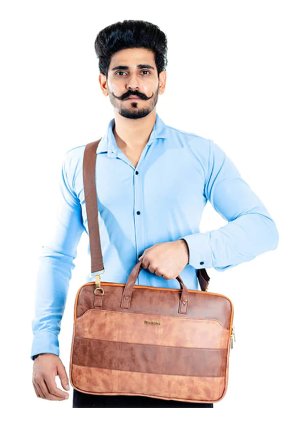 "The Royal Highness" PVC Leather Shoulder Messenger Laptop Bag – thumbnail 6