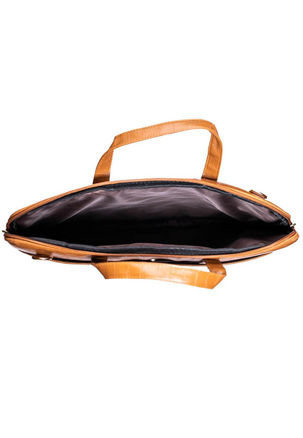 "The Basky Brown" PVC Leather Single Tone Shoulder Messenger Laptop Bag – thumbnail 4