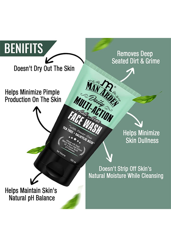 Daily Multi-Action Anti Acne Face Wash For Oily Skin | With Power Duo Tea Tree + Salicylic Acid 1% for Acne-Prone Skin – thumbnail 3