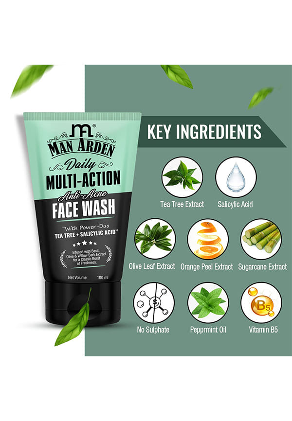 Daily Multi-Action Anti Acne Face Wash For Oily Skin | With Power Duo Tea Tree + Salicylic Acid 1% for Acne-Prone Skin – thumbnail 5