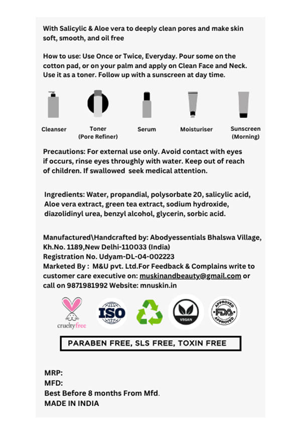 Pore Purifier 2% Salicylic Acid Toner To Unclog Pores – thumbnail 2