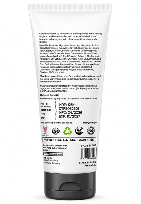 De Tan Raw Brightening Turmeric Face Scrub – thumbnail 2