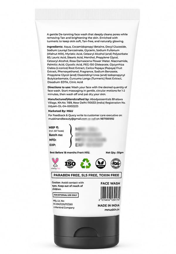 De Tan Raw Brightening Turmeric Face Wash – thumbnail 2