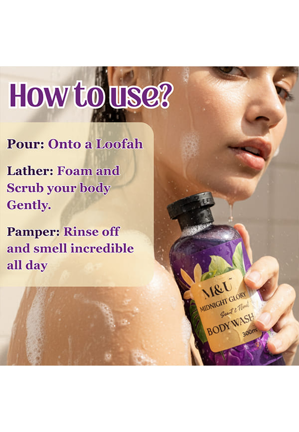Midnight Glory Sweet & Floral Perfume Body Wash & Shower Gel – thumbnail 3