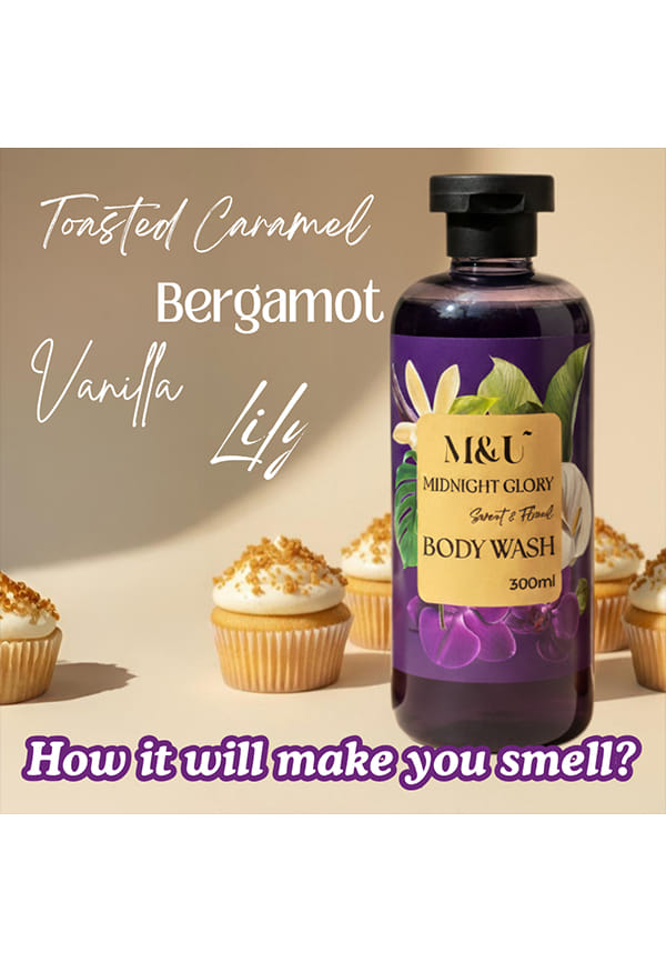 Midnight Glory Sweet & Floral Perfume Body Wash & Shower Gel – thumbnail 4