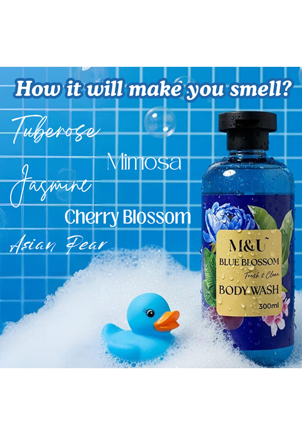 Blue Blossom Fresh & Clean Perfume Body Wash & Shower Gel 300 ML – thumbnail 4