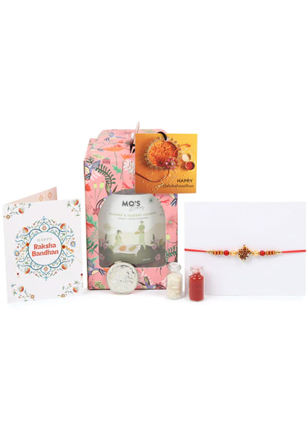 Rakhi Pink Single Gift Box Almond cookies