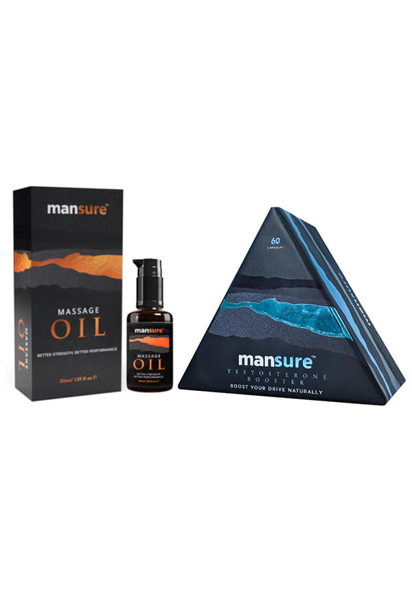 Massage Oil And Testosterone Booster Capsules For Men