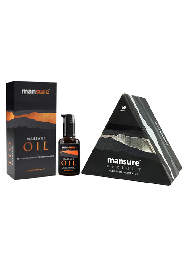 Massage Oil And Upright Capsules For Men