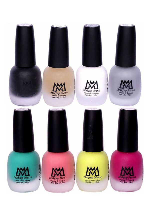 Nail Polish Set, Velvet Matte Nail Paint Combo Set of 8 Pcs, Multicolor (MM # 15-19)