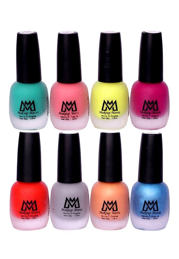 Nail Polish Set, Velvet Matte Nail Paint Combo Set of 8 Pcs, Multicolor (MM # 15-21)