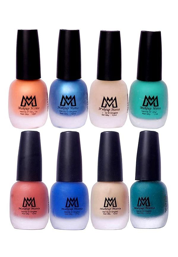 Nail Polish Set, Velvet Matte Nail Paint Combo Set of 8 Pcs, Multicolor (MM # 18-65)