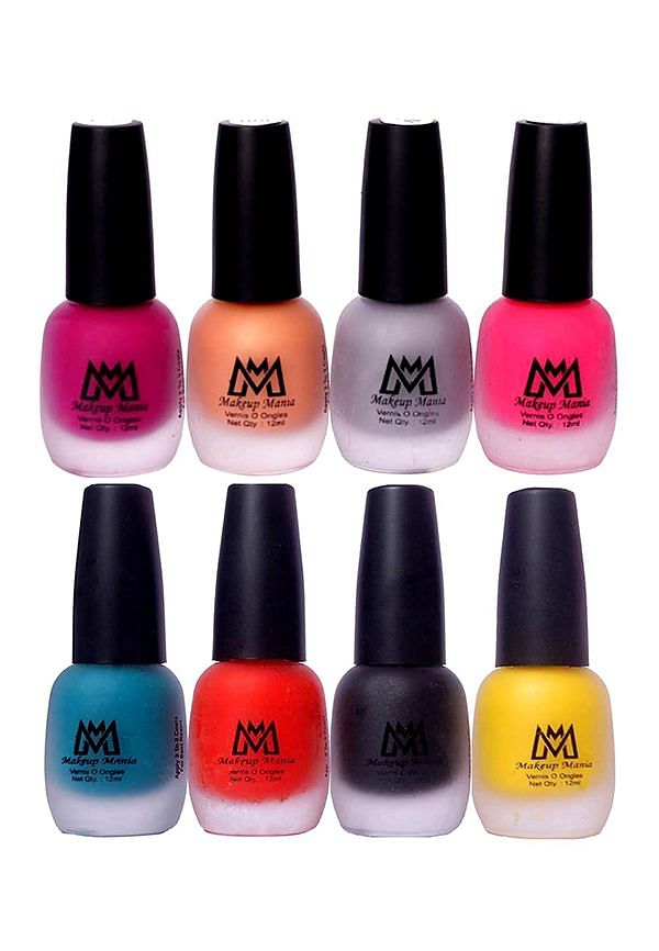 Nail Polish Set, Velvet Matte Nail Paint Combo Set of 8 Pcs, Multicolor (MM # 18-69)