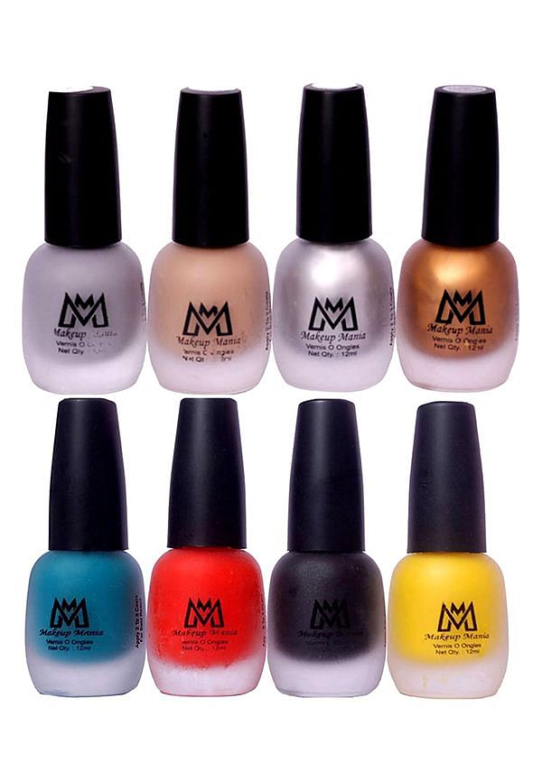 Nail Polish Set, Velvet Matte Nail Paint Combo Set of 8 Pcs, Multicolor (MM # 18-70)