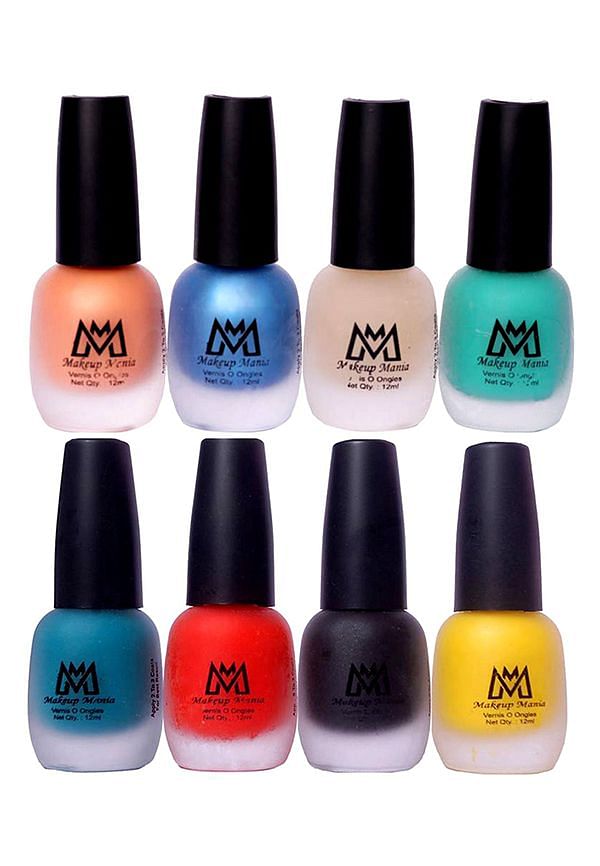 Nail Polish Set, Velvet Matte Nail Paint Combo Set of 8 Pcs, Multicolor (MM # 19-65)
