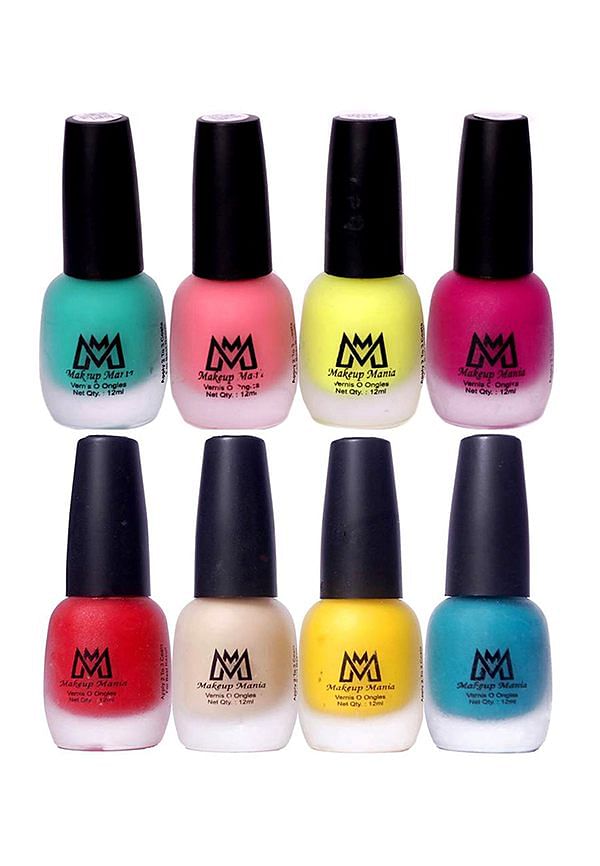 Nail Polish Set, Velvet Matte Nail Paint Combo Set of 8 Pcs, Multicolor (MM # 20-61)