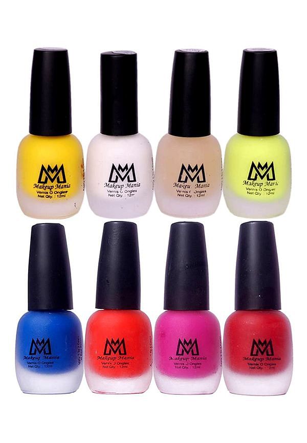 Nail Polish Set, Velvet Matte Nail Paint Combo Set of 8 Pcs, Multicolor (MM # 21-63)