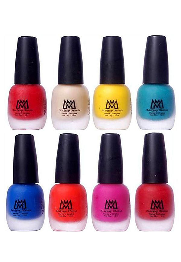Nail Polish Set, Velvet Matte Nail Paint Combo Set of 8 Pcs, Multicolor (MM # 21-69)