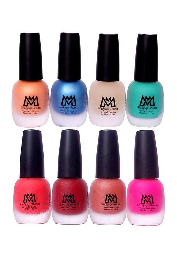 Nail Polish Set, Velvet Matte Nail Paint Combo Set of 8 Pcs, Multicolor (MM # 61-66)