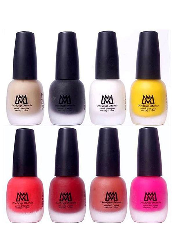 Nail Polish Set, Velvet Matte Nail Paint Combo Set of 8 Pcs, Multicolor (MM # 62-68)