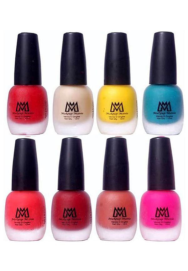 Nail Polish Set, Velvet Matte Nail Paint Combo Set of 8 Pcs, Multicolor (MM # 63-64)