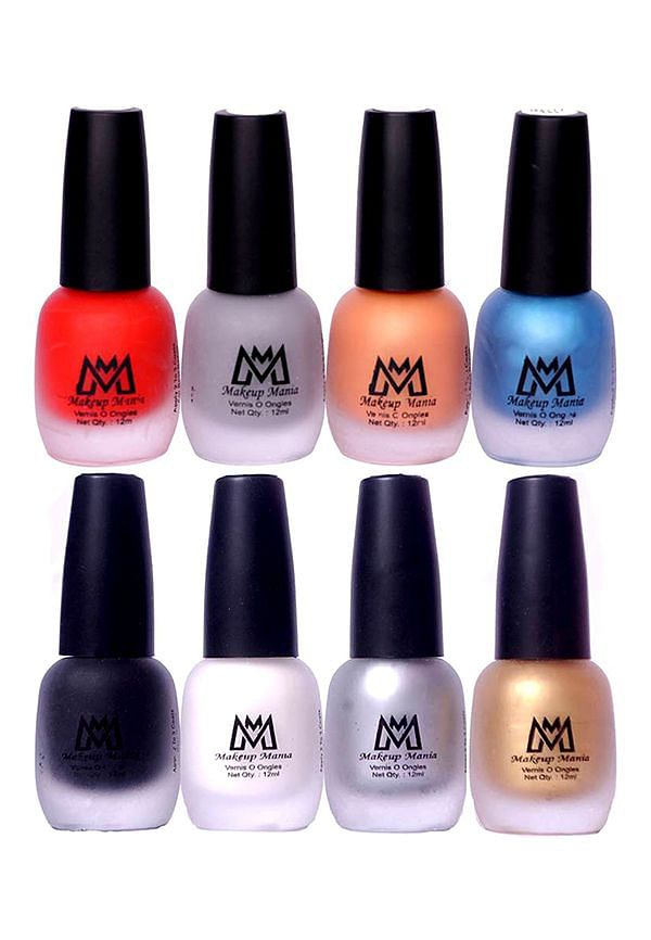 Nail Polish Set, Velvet Matte Nail Paint Combo Set of 8 Pcs, Multicolor (MM # 63-68)