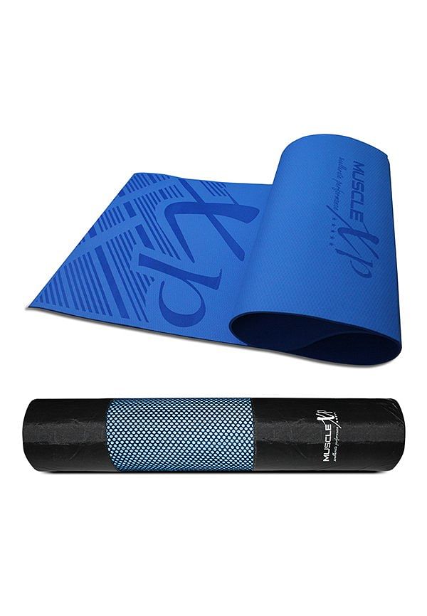 Pure EVA Material Yoga Mat for Women and Men with Cover Bag, 6mm Extra Thick Exercise mat for Workout Yoga Fitness, Pilates and Meditation, Anti Tear Anti Slip (Blue)