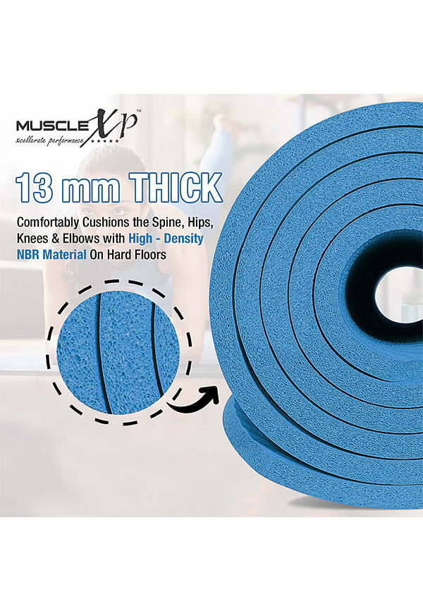 Buy MuscleXP Yoga Mat (13 mm) Extra Thick NBR Material for Men and
