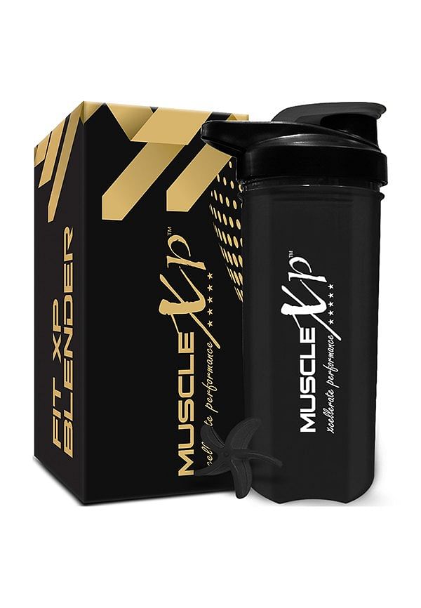 Gym Shaker FIT XP Blender 100% Leakproof Guarantee Shaker Blender 700 ml, For Protein, Pre Workout and BCAAs, BPA Free Material Sipper Bottle (BLACK)